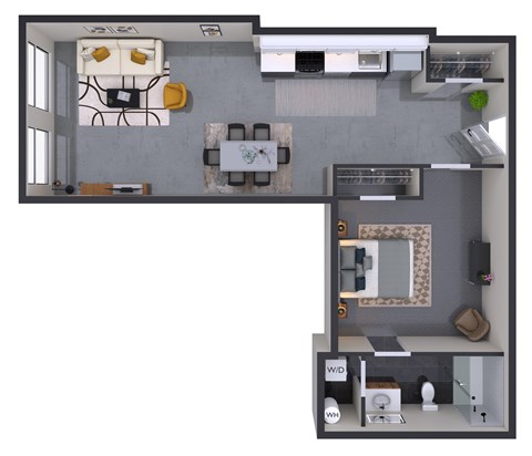 1 bed 1 bath L at Textile Apartments, Cincinnati, 21286